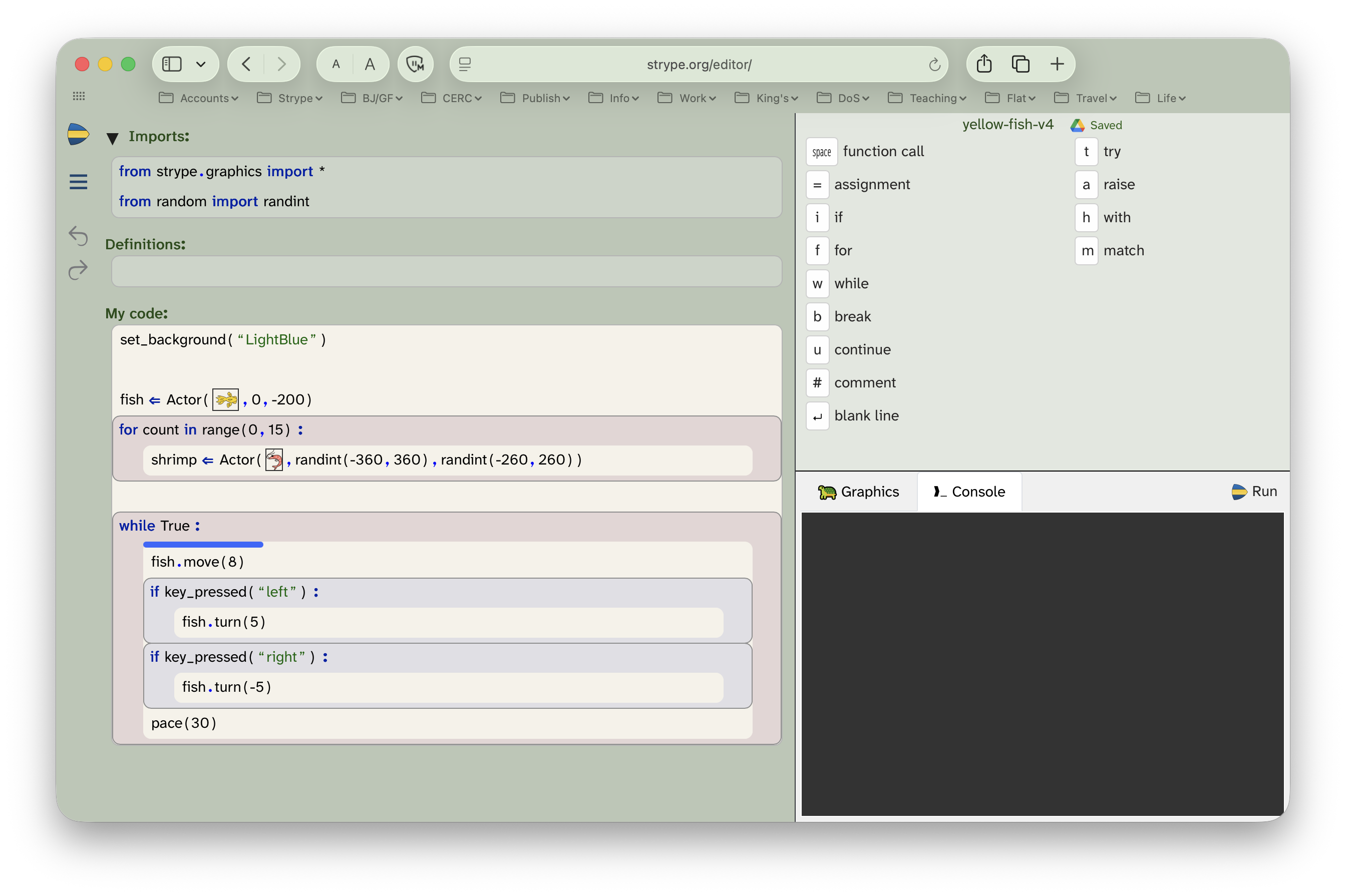 Screenshot of the Strype interface
