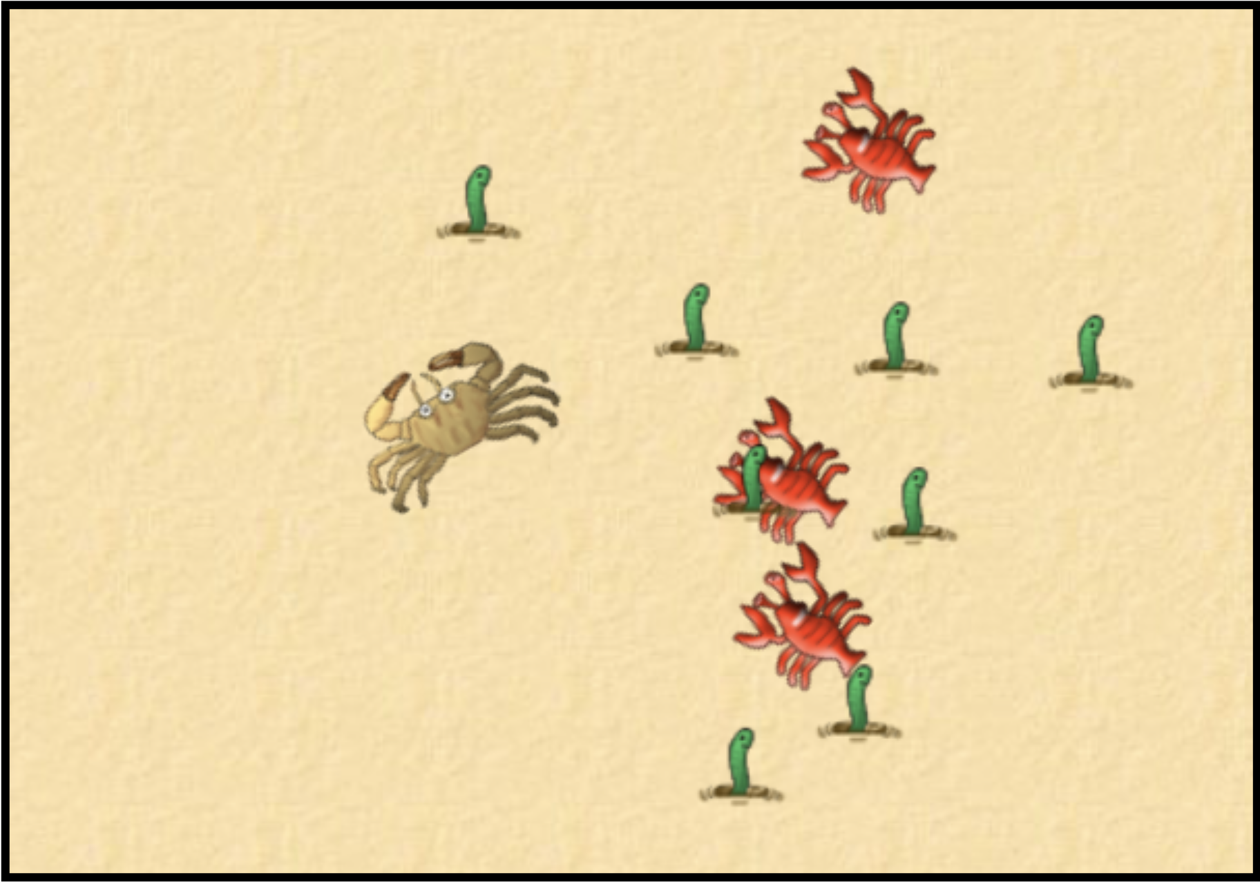 Screenshot of Strype game "crab"