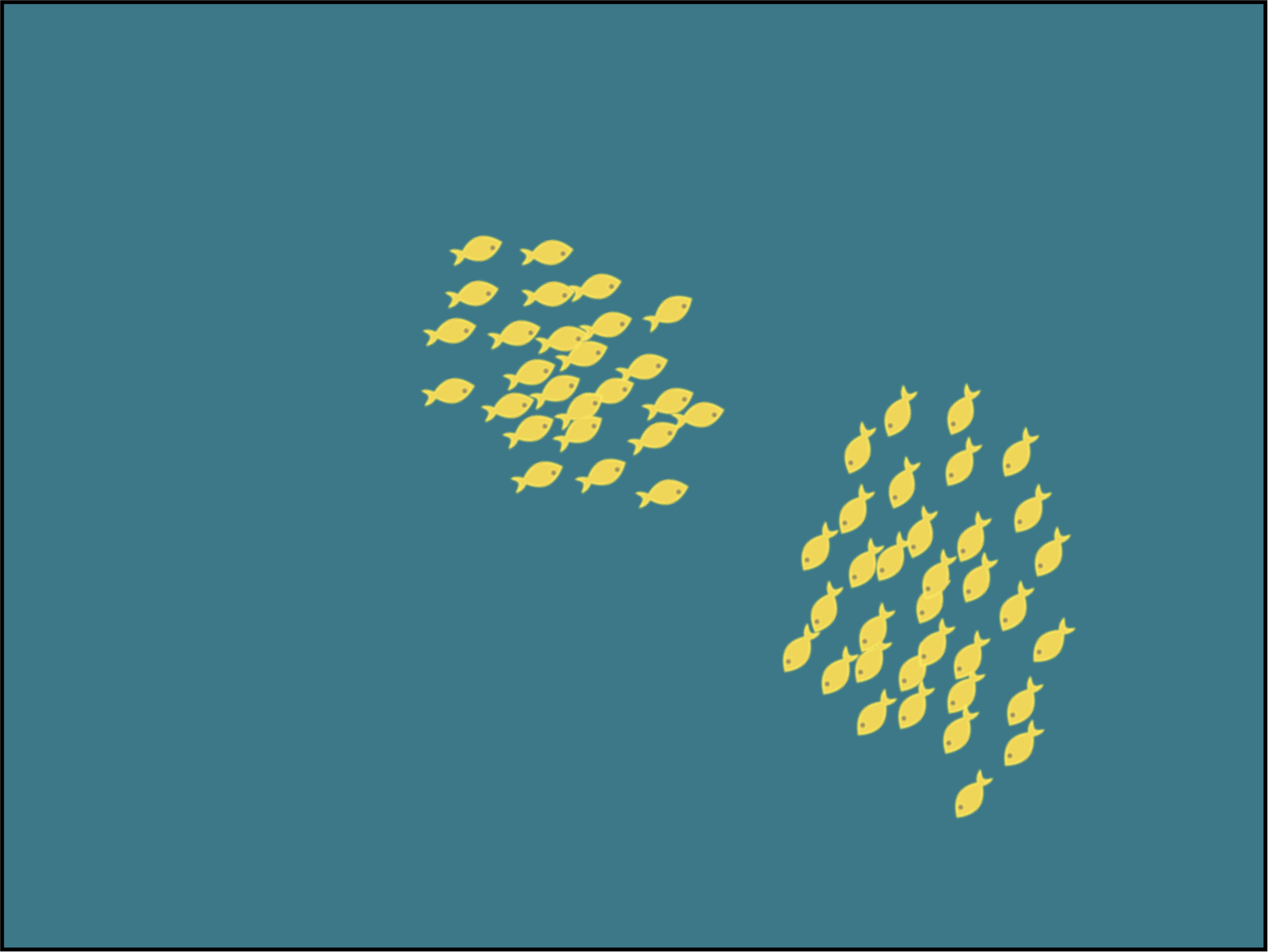 Screenshot of Strype game "fish-swarm"